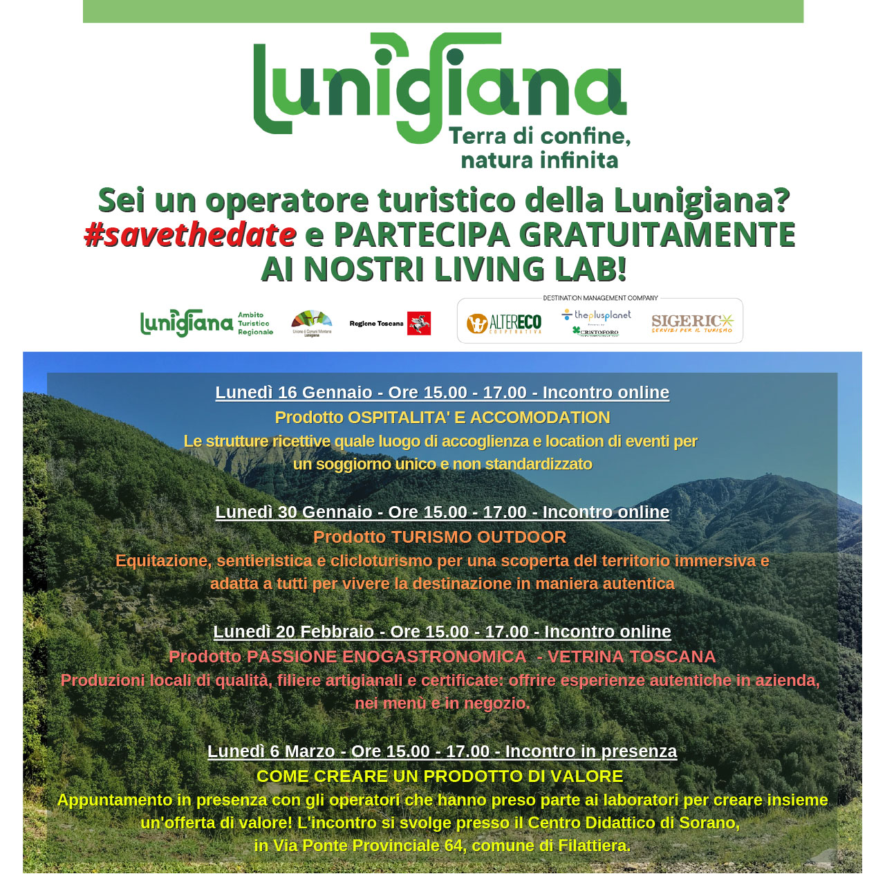 Calendario Living Lab Lunigiana 2023